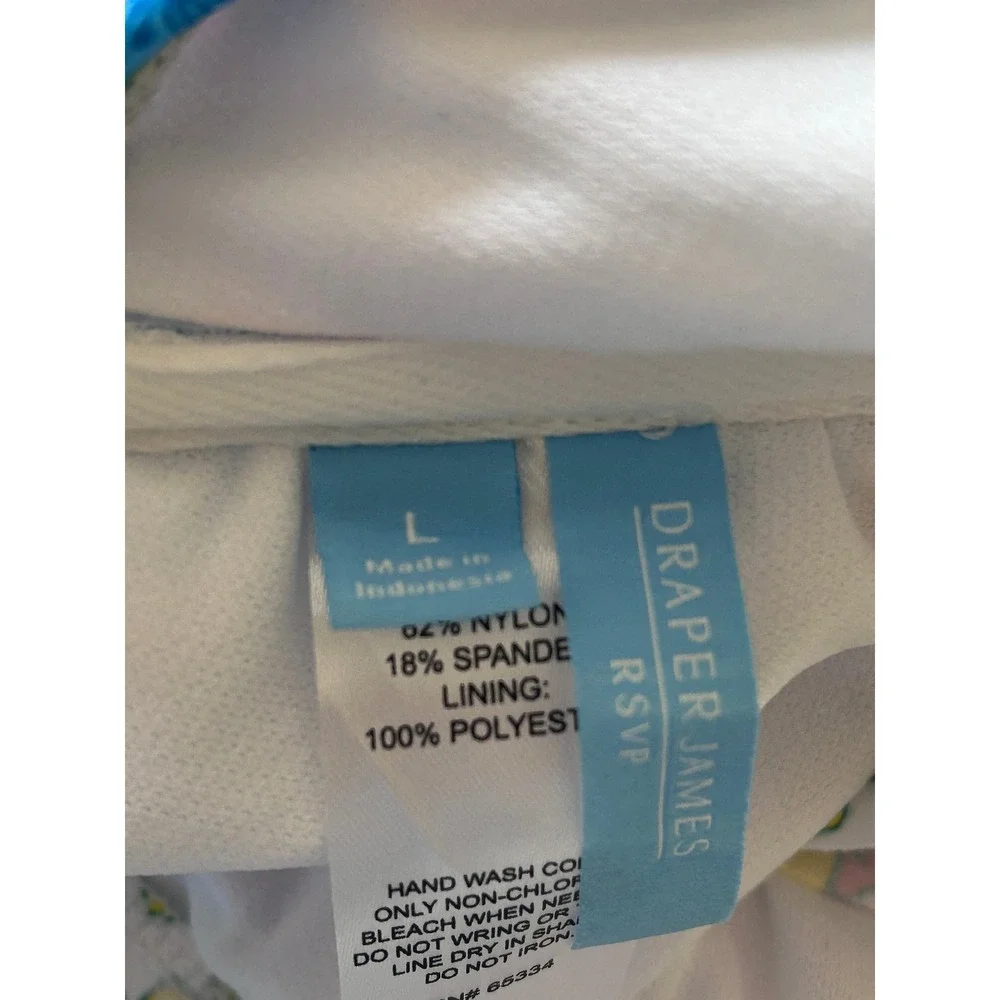 Draper James Floral One Shoulder Ruffle Bikini‎ Top UPF 50+ Large Multicolor NEW